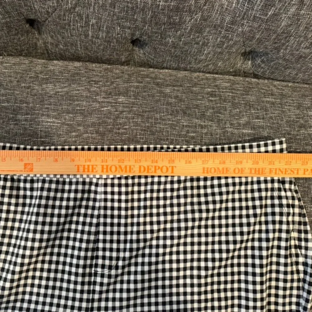 Susan Graver Weekend Pants Womens 3X Black White Gingham Pull On Cropped Stretch - Picture 3 of 5